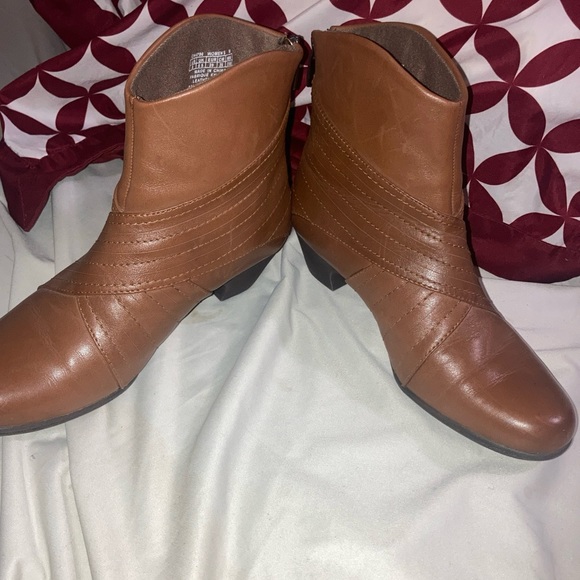 Rockport Womens Brynn Rouched Brown Ankle Boots Size 8 - Picture 4 of 5
